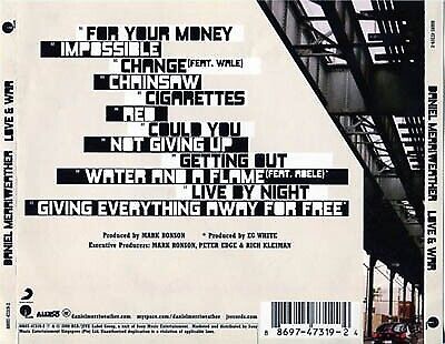 Daniel Merriweather Love & War Sony Music 2009 Mega Rare Singapore CD FCS764