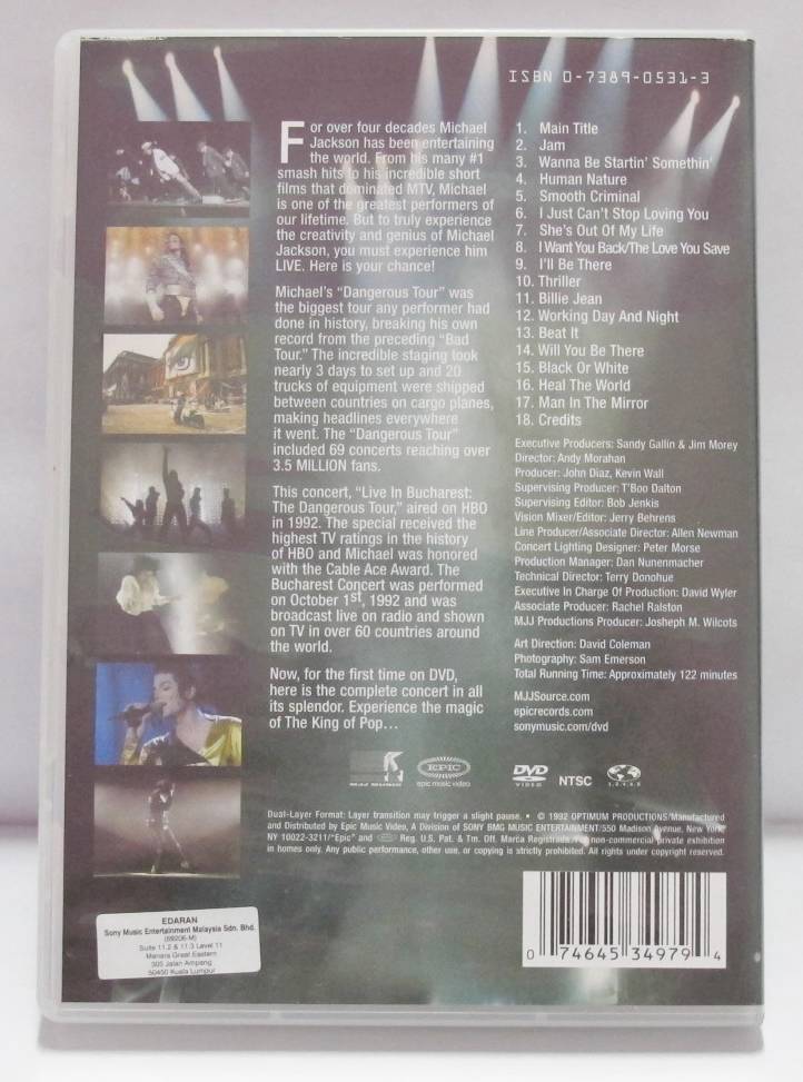 Michael Jackson Live In Bucharest Mega Rare Malaysia DVD FCB380