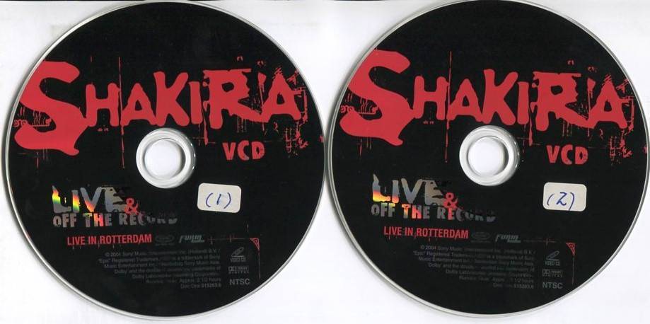 Shakira Live Off The Record 2004 Rare Sony Music Asia CD + 2x VCD Video FCS4818