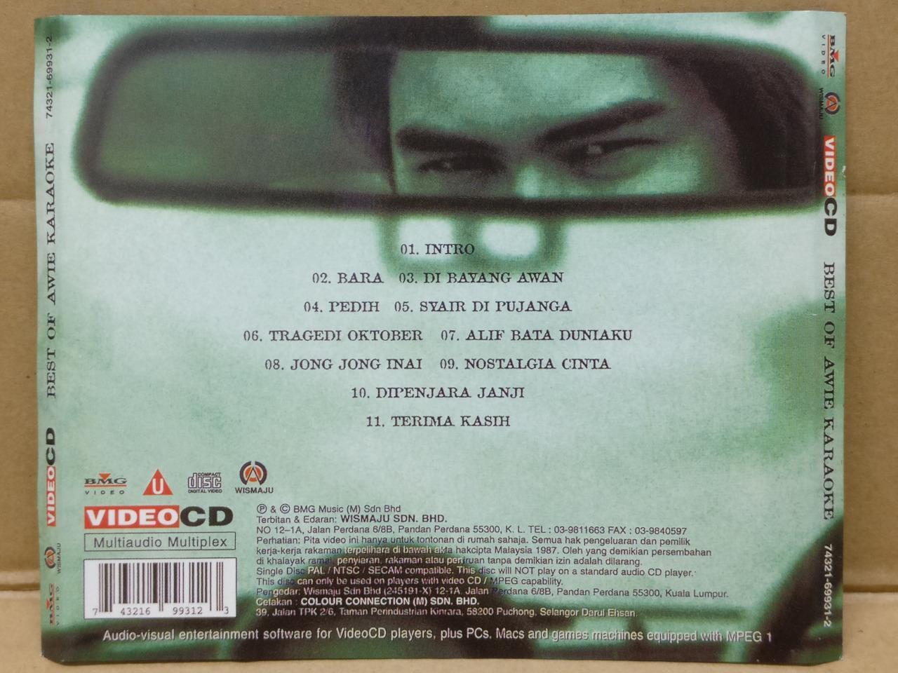 Malay Best Of AWIE Karaoke Rare Malaysia VCD Video CD BMG FCS8977