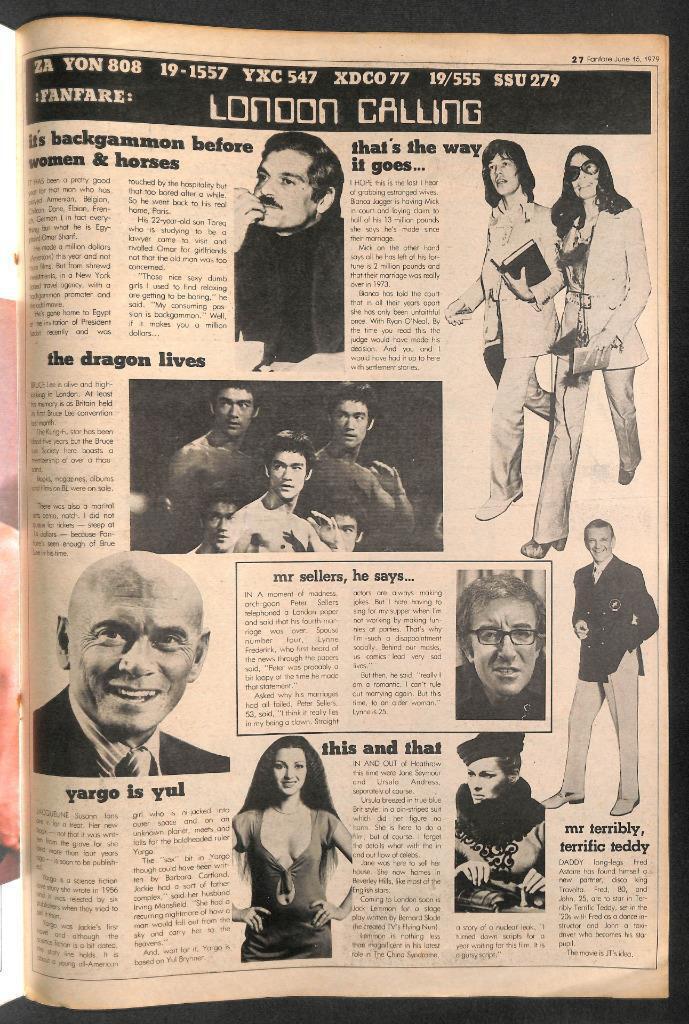 Boney M Bruce Lee Mick Jagger Vintage Singapore Fanfare Magazine 1979 (MZ100)
