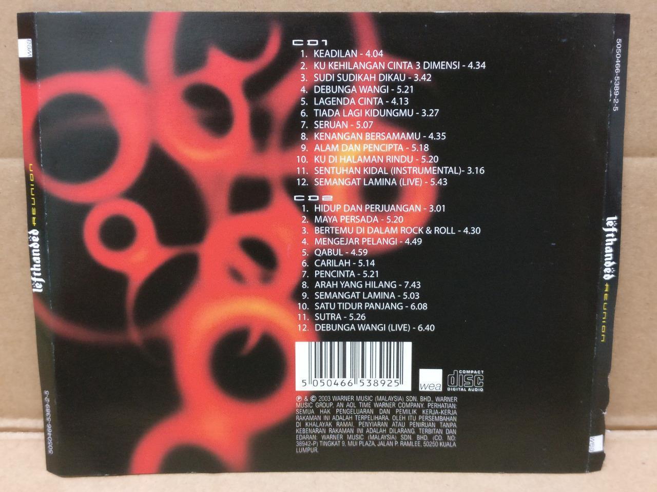 Malay Rock Lefthanded Reunion 2003 Mega Rare Malaysia 2x CD WEA FCS8966
