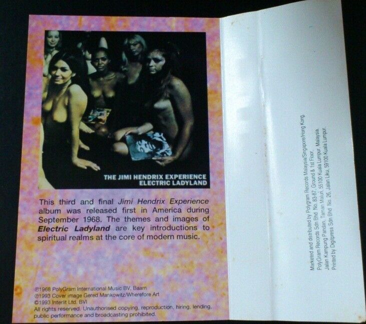 Rare Jimi Hendrix 1993 Sexy Cheesecake Mega Rare Malaysia Cassette CS040