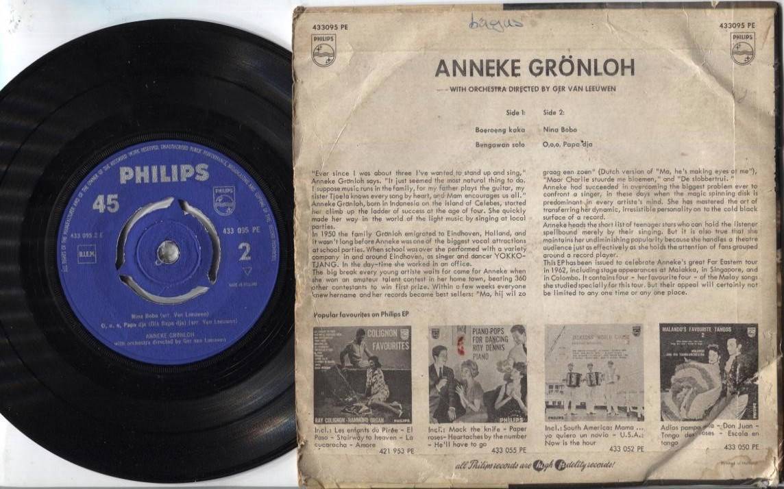 Rare 60s Dutch Indonesian Anneke Gronloh Ger Van Leeuwen Band Holland 7" CEP2184
