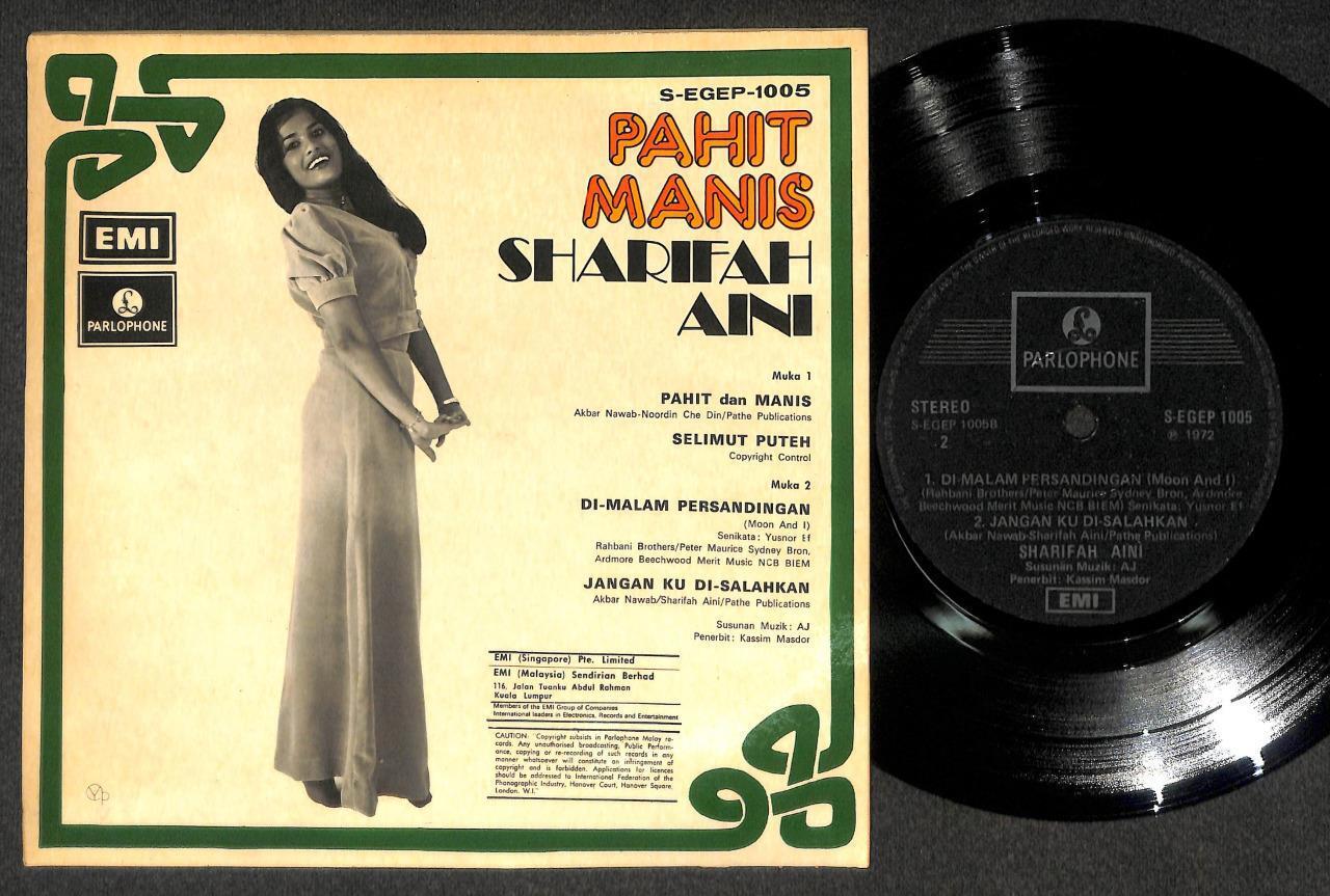 Mega Rare Singapore Malay Sharifah Aini 1972 Pahit Manis Singapore 7" EP MEP536