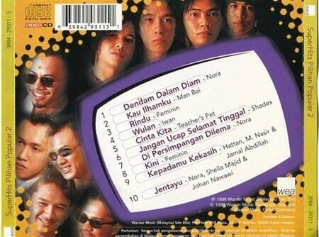 Malay Superhits 2 Nora Man Bai Iwan Shades Warner Malaysia 1999 VCD FCS807