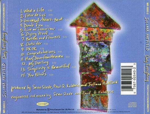 Juliana Hatfield 1995 Only Everything Rare Ponycanyon Singapore CD FCS2527