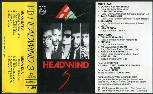 Rare Malay Rock Band Headwind 1986 Polygram Records Cassette CS568