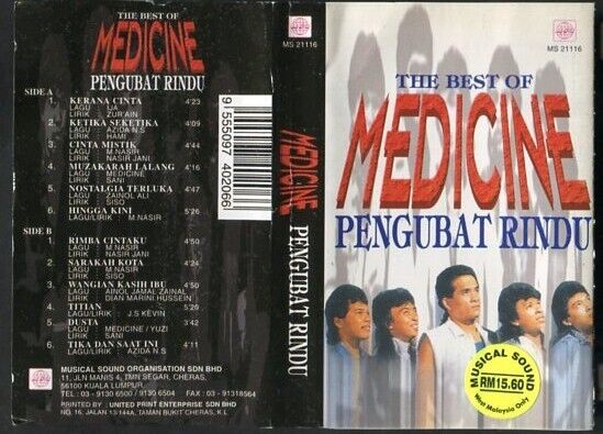 Rare Medicine Malay Rock Band Pengubat Rindu Malaysia Cassette CS283