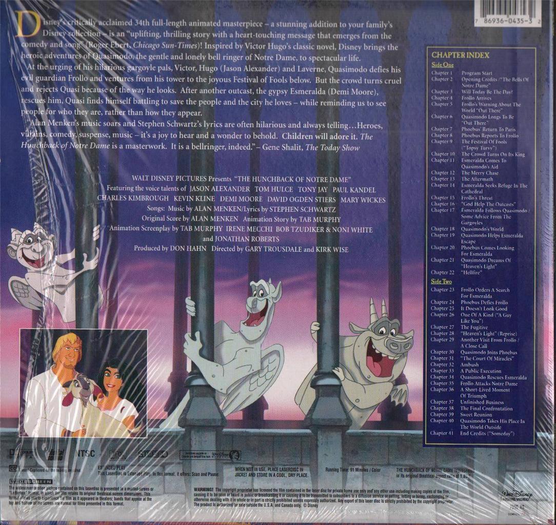 Disney Cartoon Movie The Hunchback Of Notredame w/ Shrink Japan Laserdisc LD770