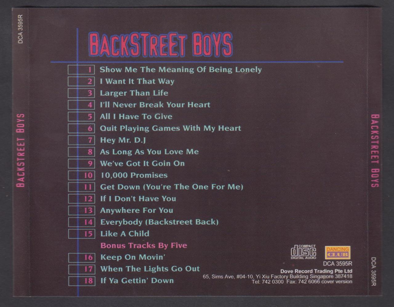 Mega Rare Backstreet Boys On Cover Singapore CD FCS7370