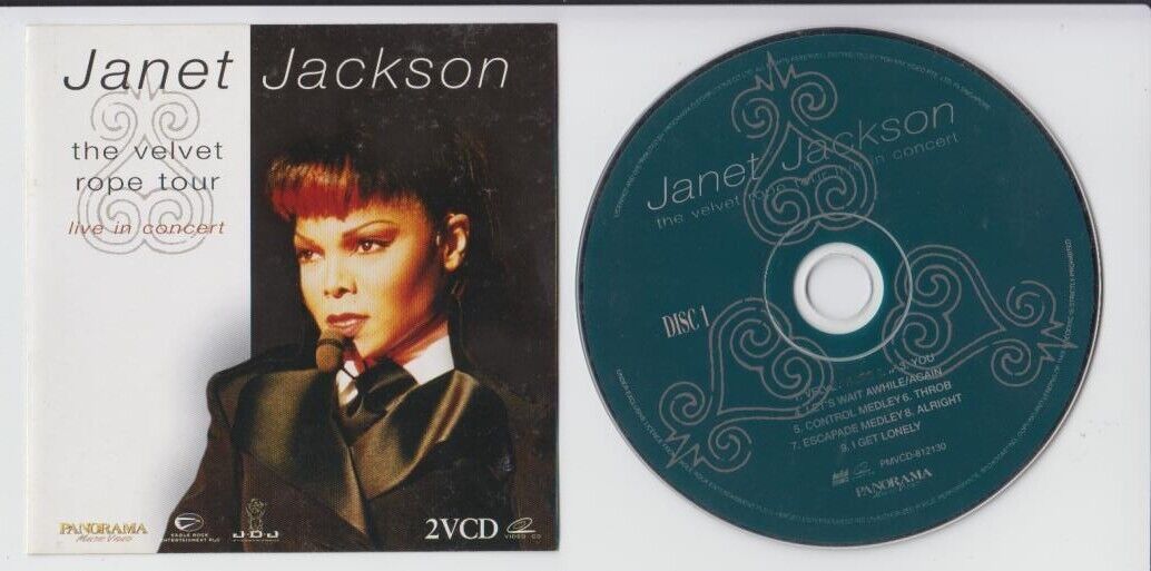 Janet Jackson The Velvet Rope Tour 1998 Singapore Censor Sticker 2x VCD FCS1773
