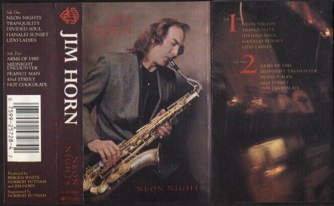 Jim Horn Neon Nights Saxophone Music 1988 WEA USA Cassette CS608
