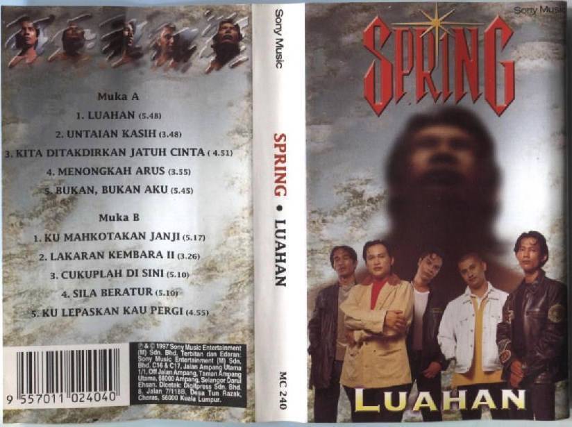 Mega Rare Malay Rock Band Spring 1997 Luahan Sony Music Malaysia Cassette CS964