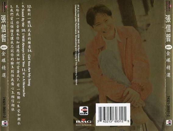 Taiwan Jeff Chang 張信哲 张信哲 1996 BMG Mega Rare Malaysia Gold Disc CD FCS4564