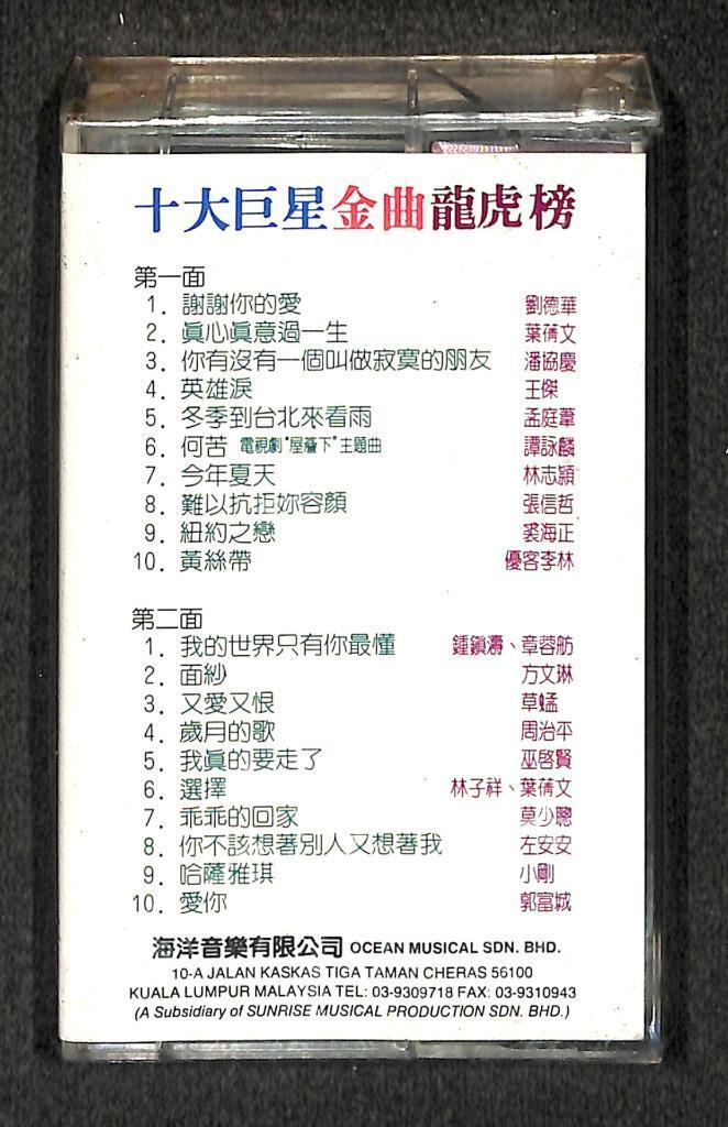 Sealed Andy Lau 刘德华 王杰 张信哲 郭富城 Various Artists Malaysia Cassette 卡帶 磁帶 CS2125