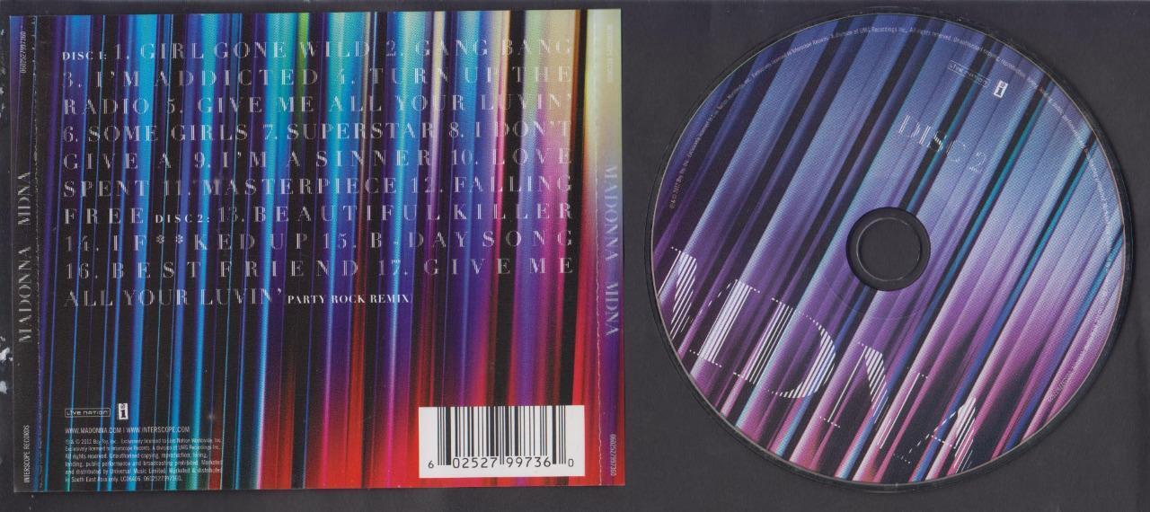 Madonna MDNA 2012 Asia Only 2x CD FCS7397