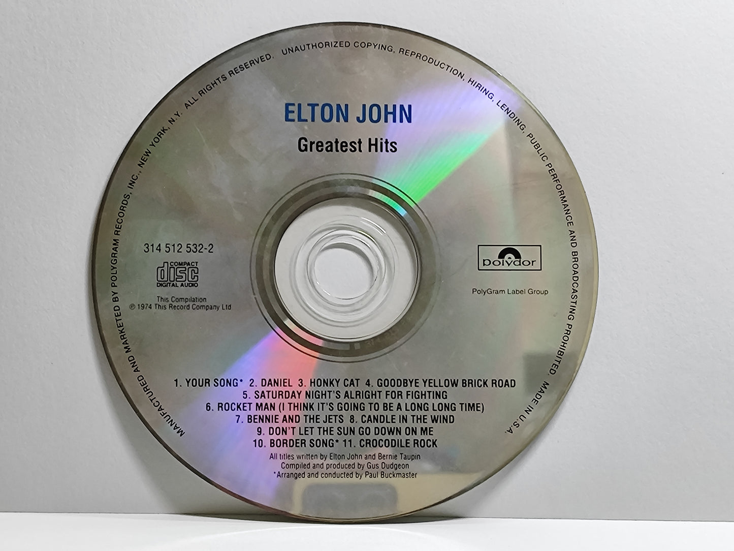 Elton John - Greatest Hits CD (AMS015)