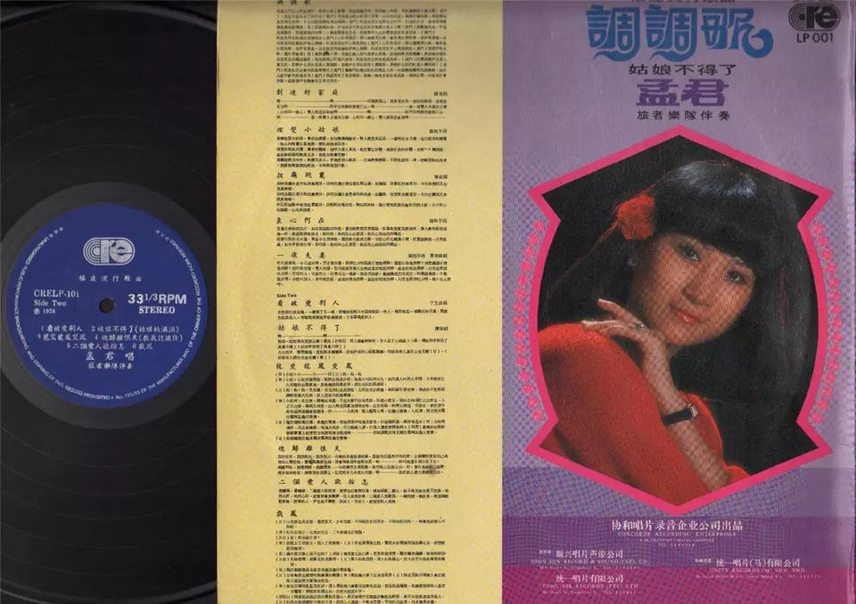 Singapore 孟君 Meng Jun & Travellers Band Hokkien Chinese LP Pop Songs 12" CLP3856