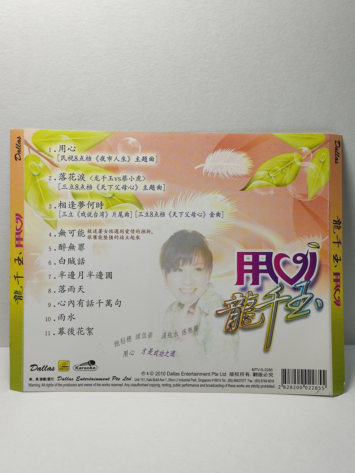 AMM25 龍千玉 用心 落花泪 相逢夢何时 2010 KARAOKE SINGAPORE CHINESE VIDEO CD VCD FCN121