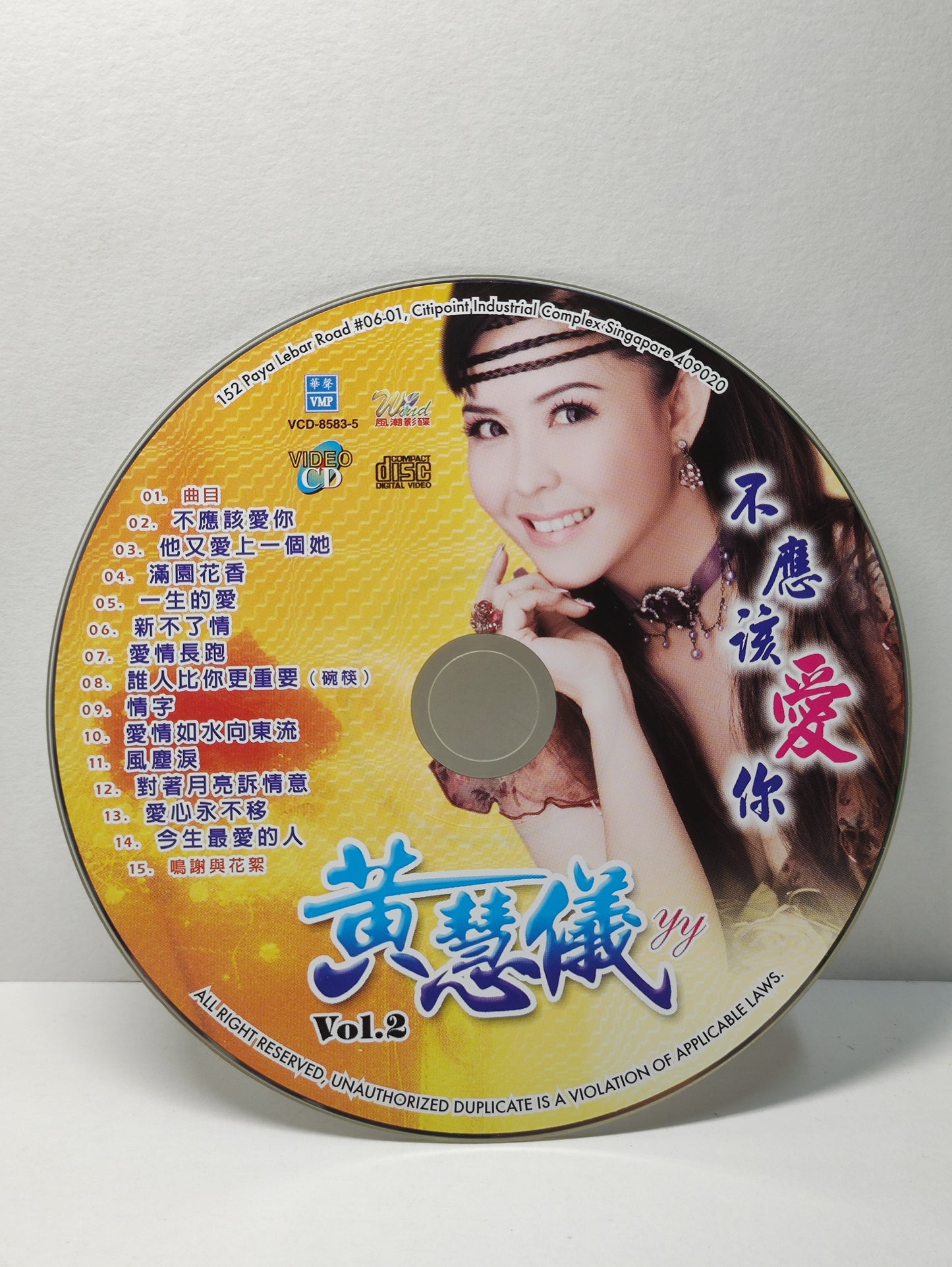 AMM25 黃慧儀 VOL.2 不應該愛你 他又愛上一個她 滿園花香 SINGAPORE CHINESE VIDEO CD VCD FCN141