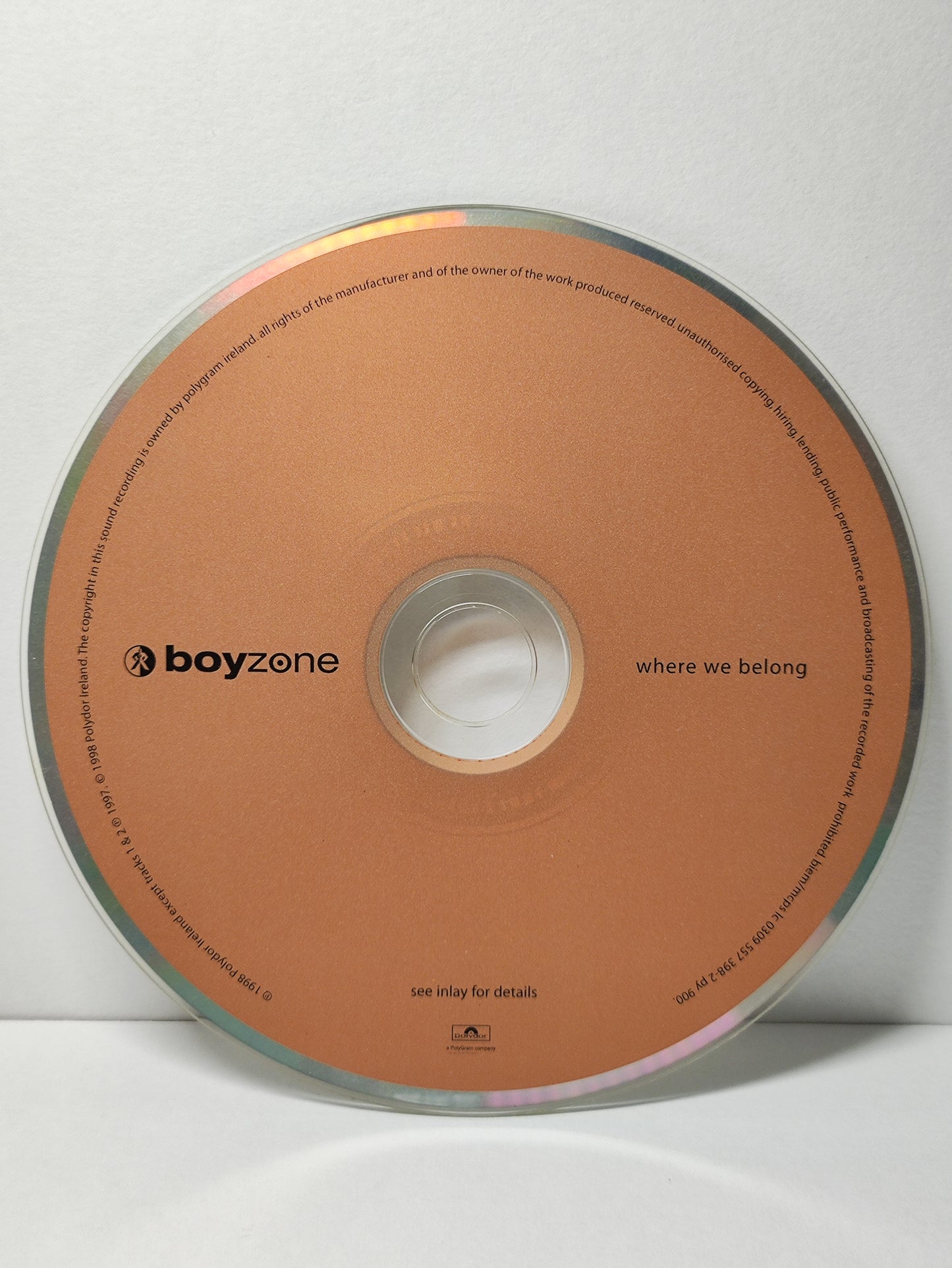 AMM25 BOYZONE WHERE WE BELONG 1998 IRELAND English CD FCP005