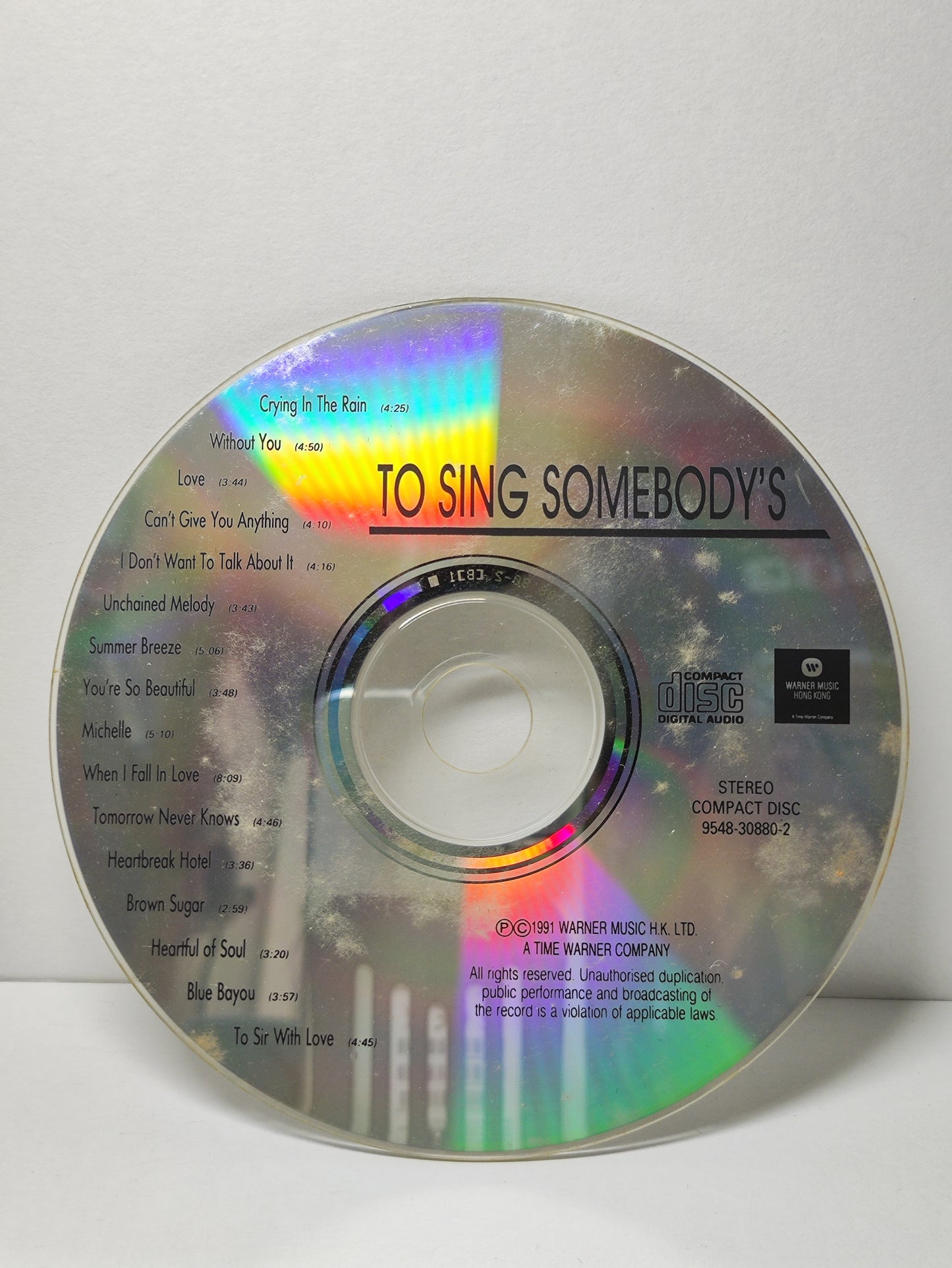 AMM25 TO SING SOMEBODY'S A-HA AIR SUPPLY ELAINE PAIGE NATALIE COLE 1991 Hong Kong English CD FCP033
