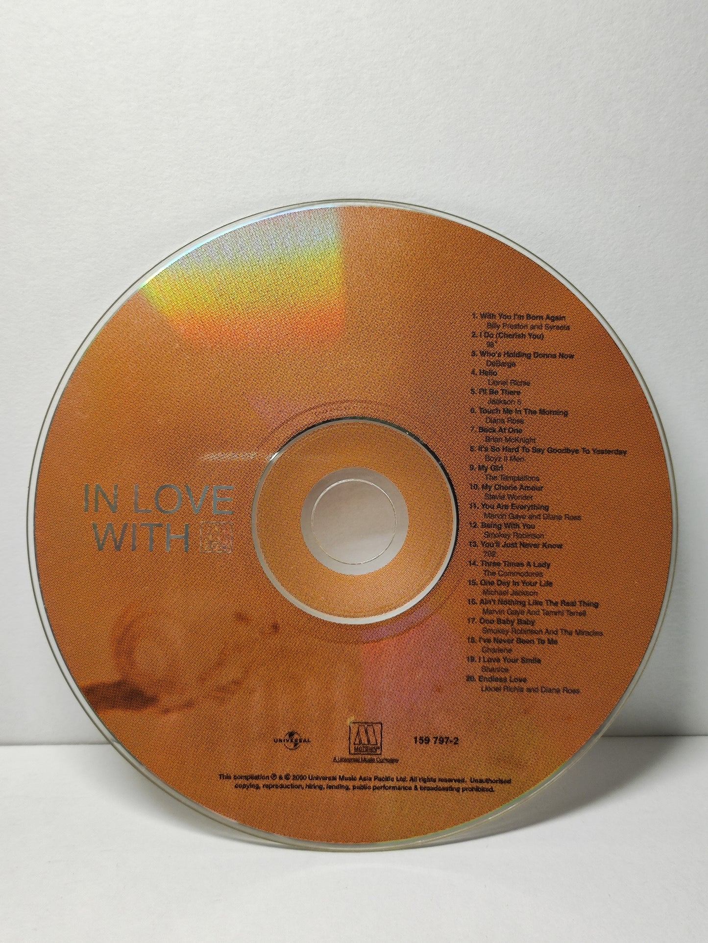 AMM25 IN LOVE WITH 20 LOVE SONGS FROM MOTOWN Michael Jackson Diana Ross Brian McKnight 2000 Asia English CD FCP034