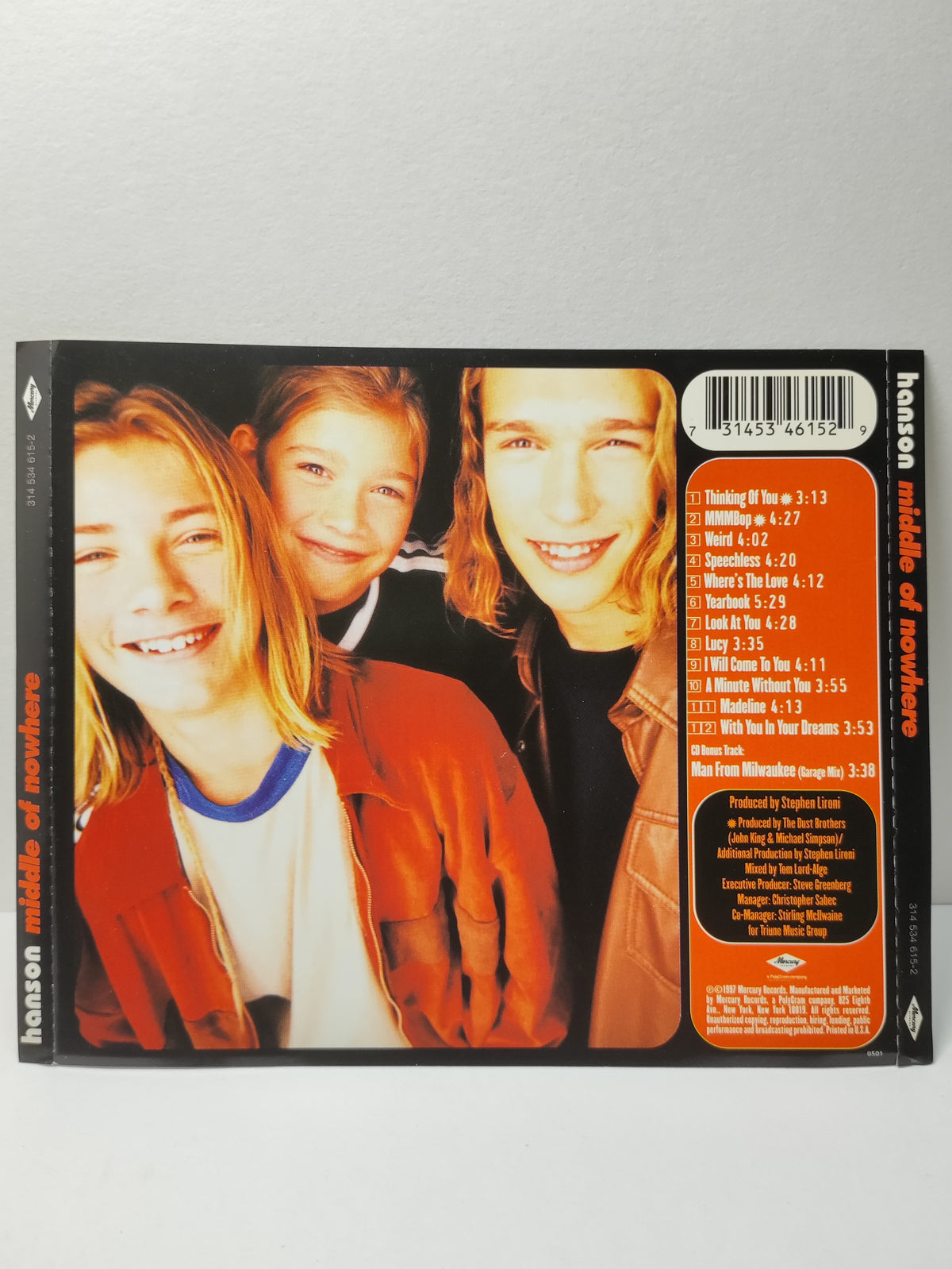 AMM25 HANSON MIDDLE OF NOWHERE THINKING OF YU SPEECHLESS WHERE’S THE LOVE 1997 USA ENGLISH CD FCP139