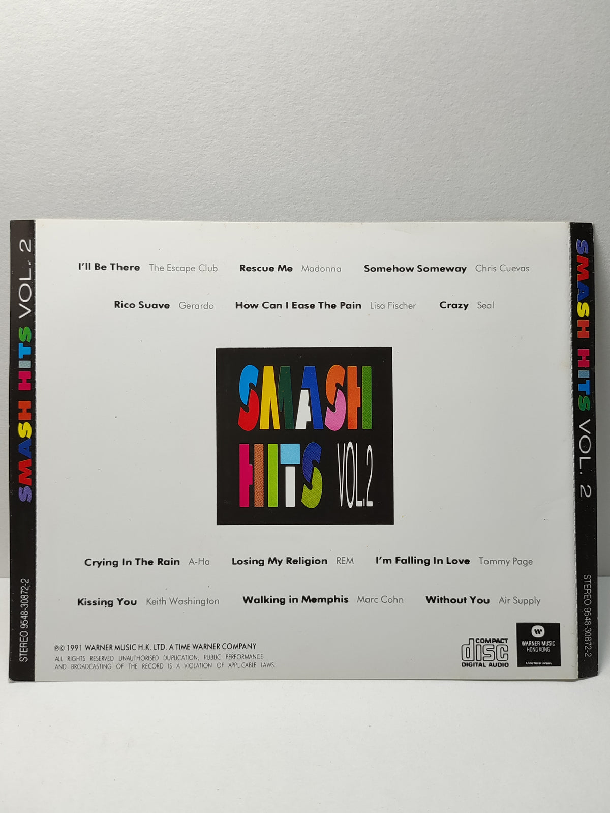 AMM25 SMASH HITS VOL. 2 TOMMY PAGE A-HA SEAL AIR SUPPLY MADONNA 1991 HONG KONG ENGLISH CD FCP148
