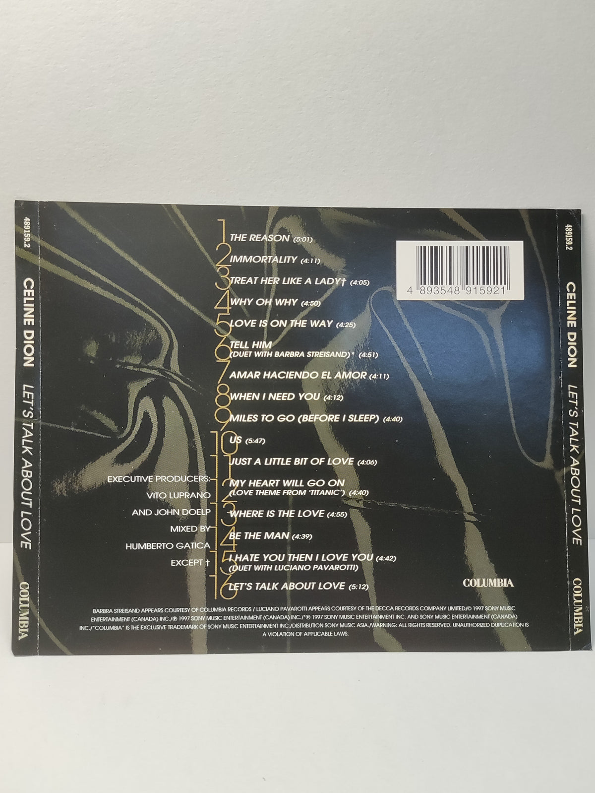 AMM25 CELINE DION LET'S TALK ABOUT LOVE THE REASON IMMORTALITY 1997 SONY CANADA ENGLISH CD FCP152