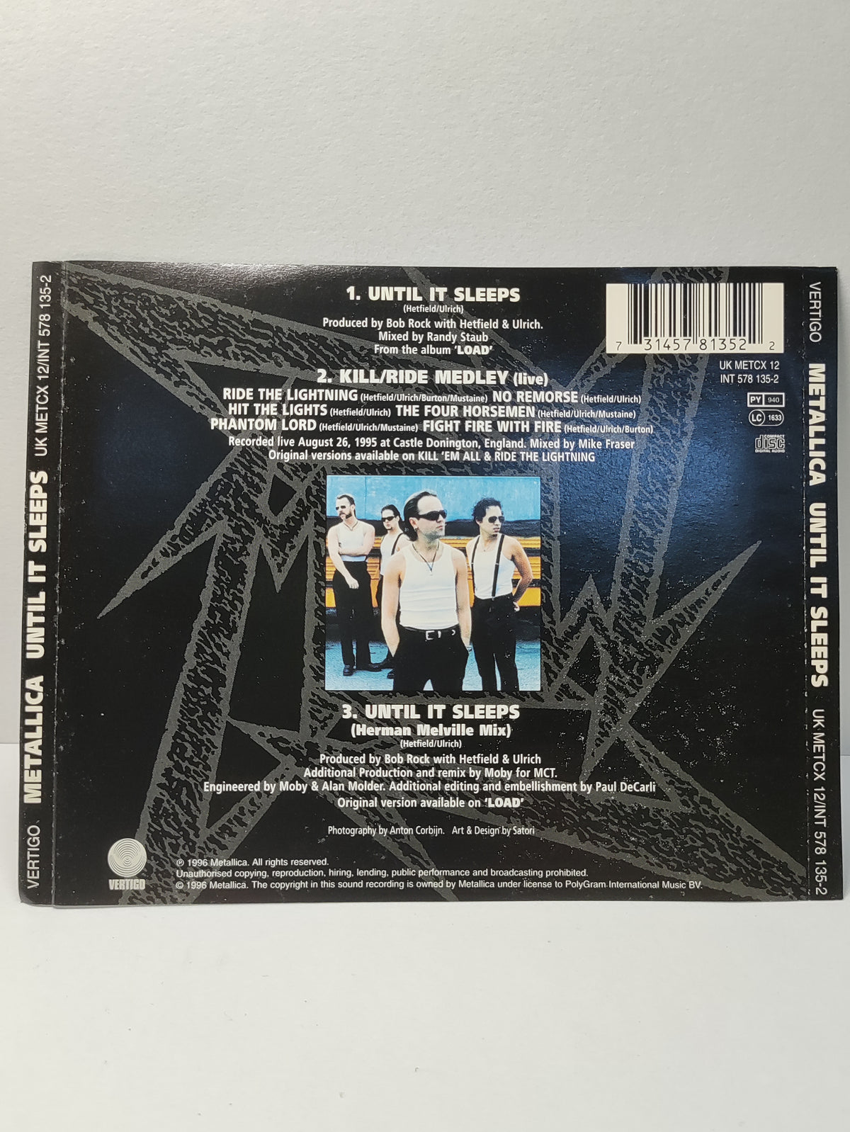 AMM25 METALLICA UNTIL IT SLEEPS KILL/RIDE MEDLEY (live) RIDE THE LIGHTNING 1996 UK ENGLISH CD FCP164