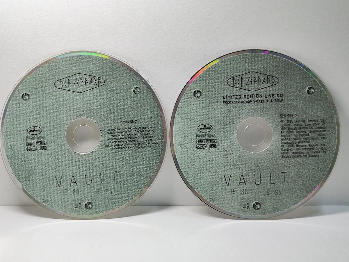 AMM25 DEF LEPPARD GREATEST HITS VAULT POUR SOME SUGAR ON ME LOVE BITES 1995 UK ENGLISH LIMITED EDITION LIVE 2x CD FCP173