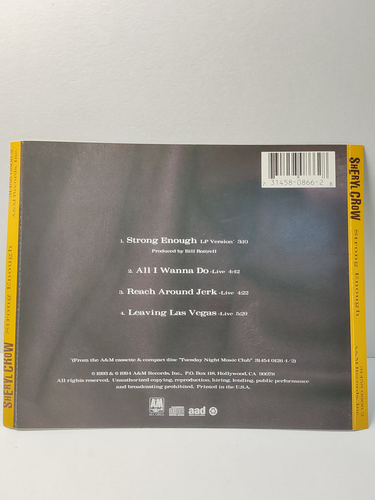 AMM25 SHERYL CROW STRONG ENOUGH ALL I WANNA DO 1993/94 USA ENGLISH CD FCP186