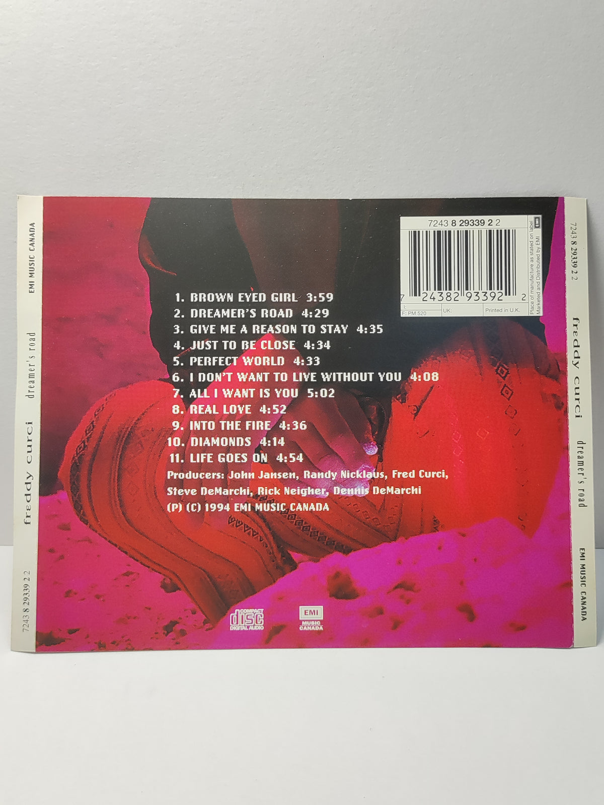 AMM25 FREDDY CURCI BROWN EYED GIRL DREAMER'S ROAD 1994 CANADA (UK) ENGLISH CD FCP197