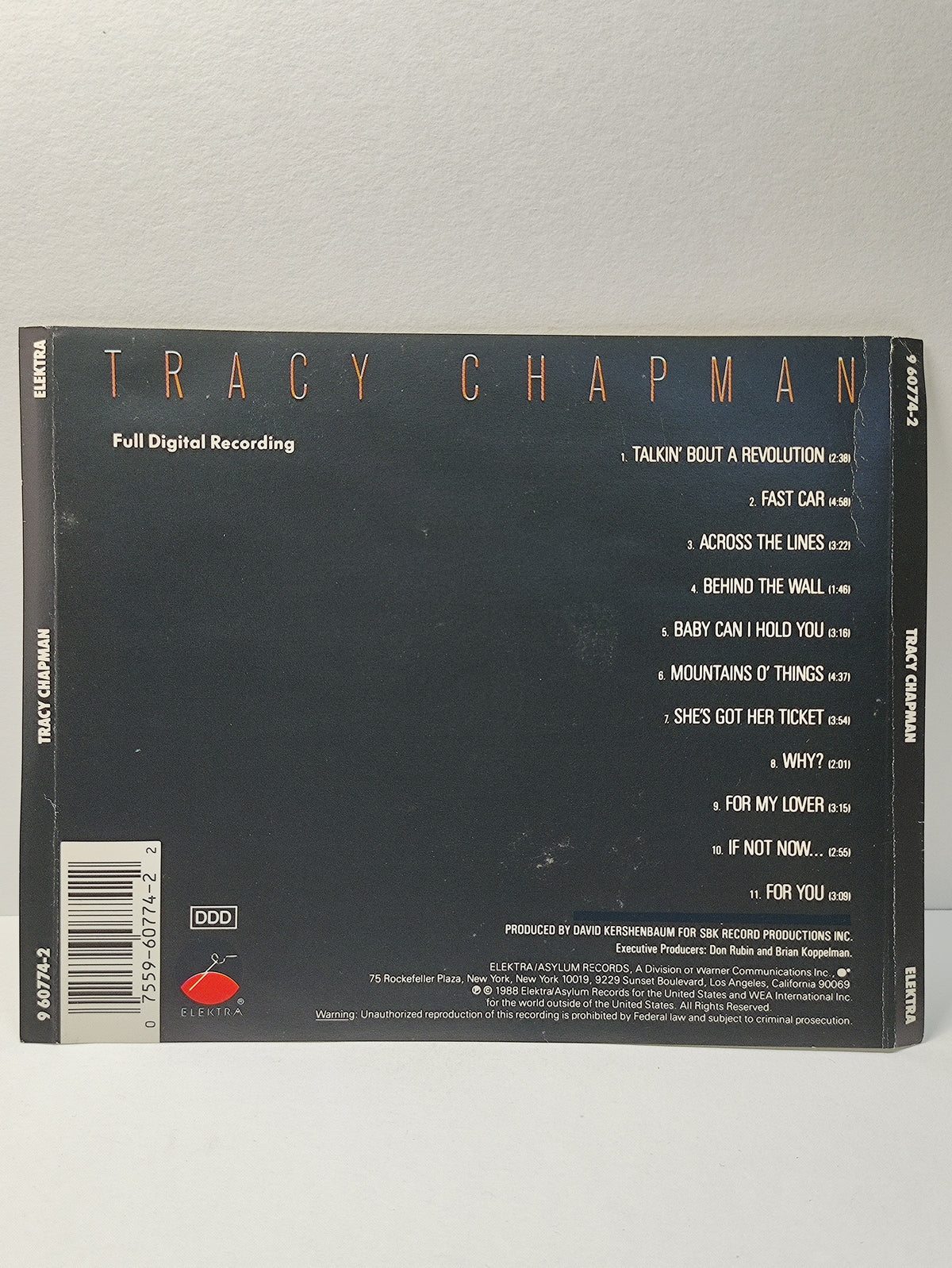 AMM25 TRACY CHAPMAN BABY CAN I HOLD YOU FAST CAR FOR MY LOVER 1988 USA ENGLISH CD FCP198