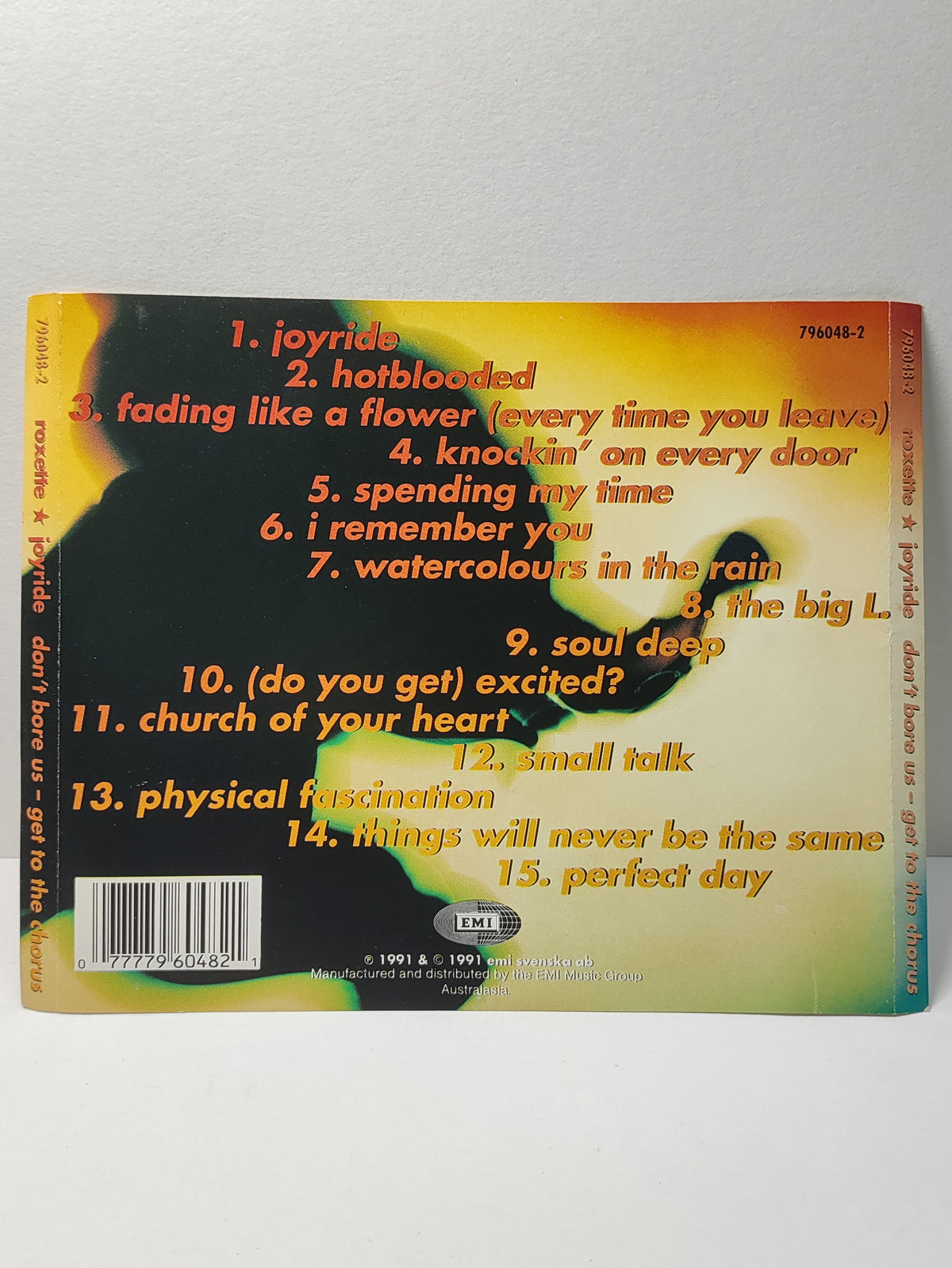 AMM25 ROXETTE JOYRIDE DON’T BORE US GET TO THE CHORUS 1991 AUSTRALIA ENGLISH CD FCP200
