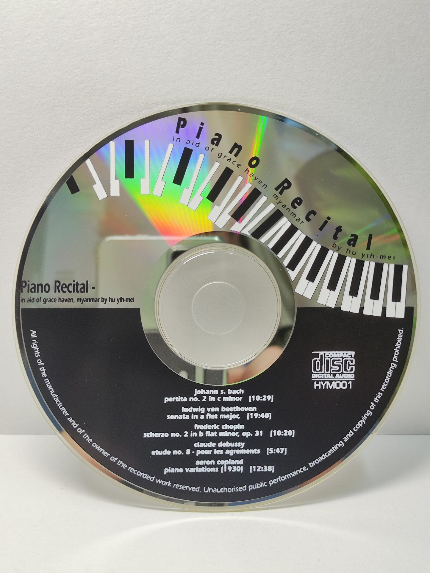 AMM25 PIANO RECITAL IN AID OF GRACE HAVEN MYANMAR BY HU YIH-MEI SINGAPORE ENGLISH CD FCP205