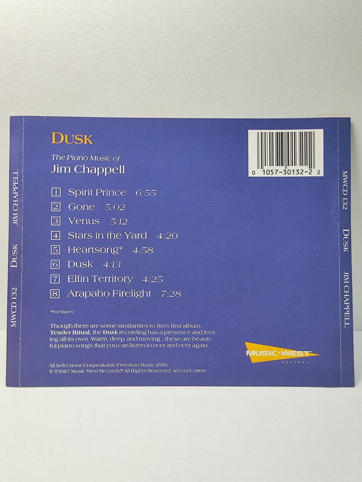 AMM25 DUSK THE PINO MUSIC OF JIM CHAPPELL SPIRIT PRINCE GONE VENUS 1987 USA ENGLISH CD FCP227