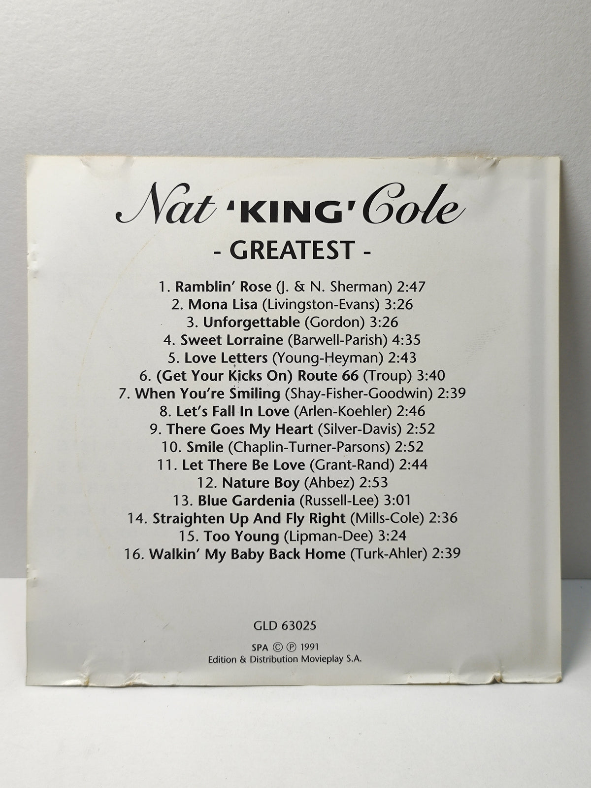 AMM25 NAT KING COLE GREATEST HITS RAMBLIN ROSE MONA LISA UNFORGETTABLE 1991 PORTUGAL ENGLISH CD FCP230