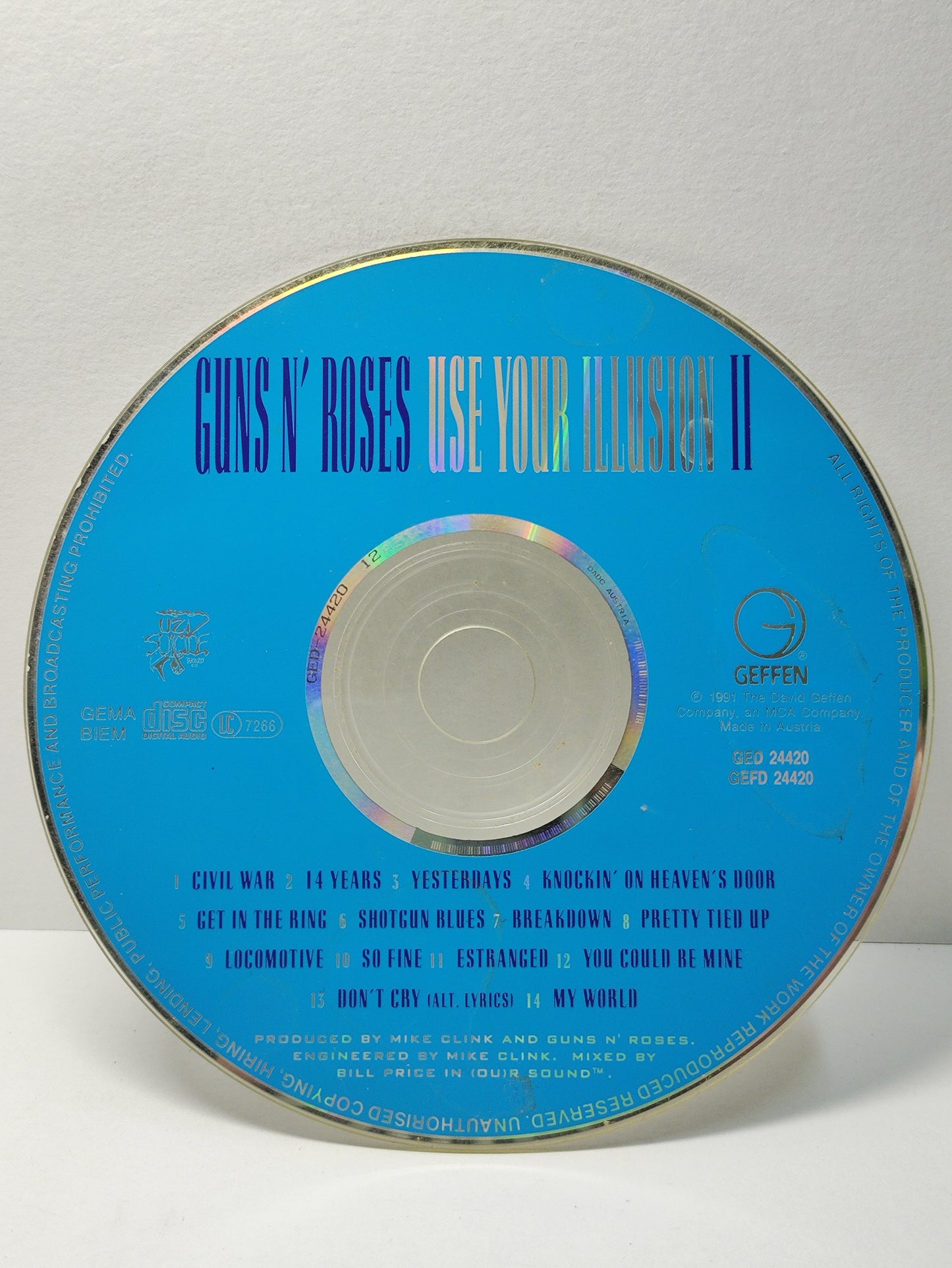 AMM25 GUNS N'ROSES USE YOUR ILLUSION II CIVIL WAR 14 YEARS YESTERDAYS 1991 AUSTRIA ENGLISH CD FCP234