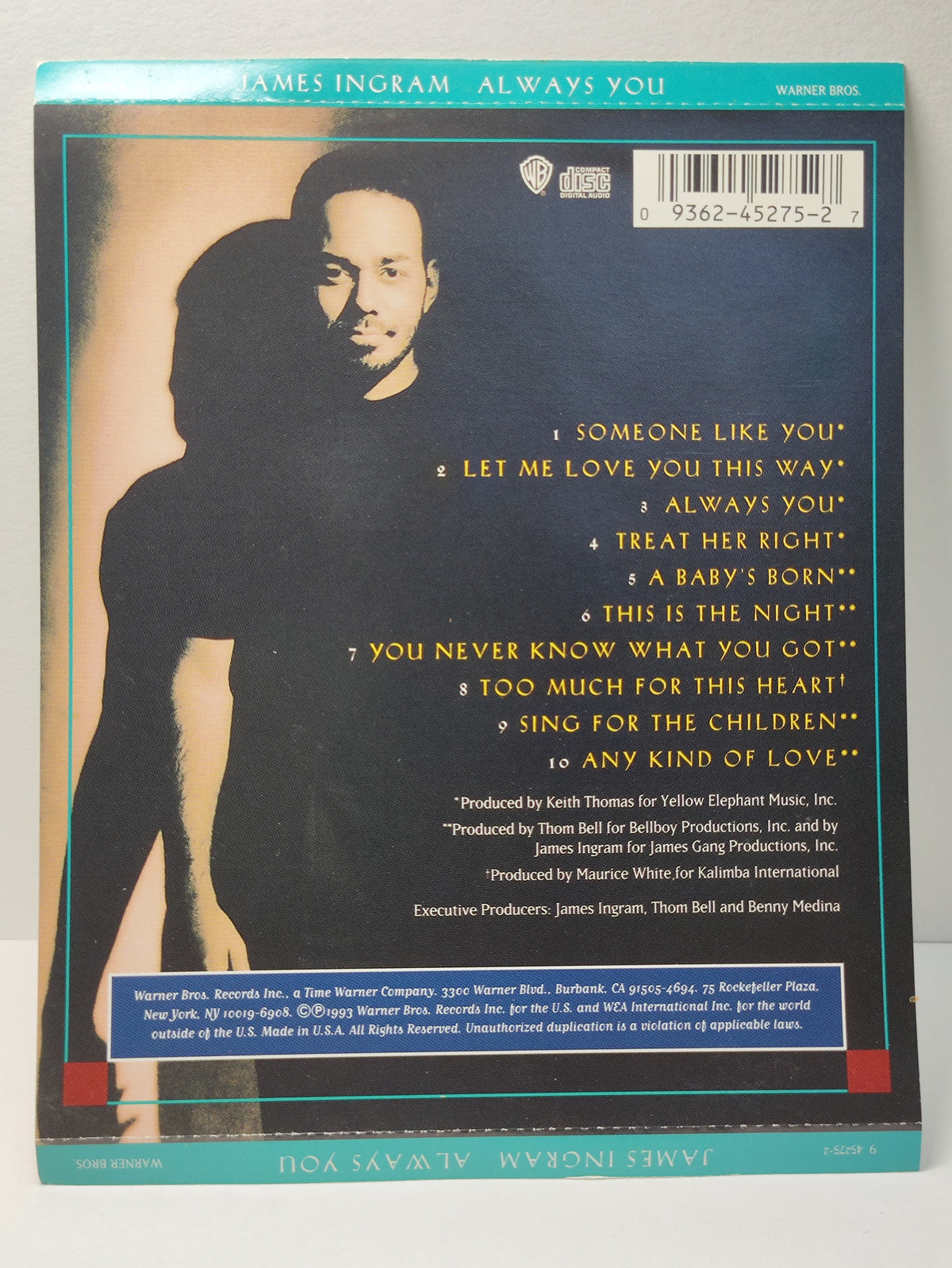 AMM25 JAMES INGRAM ALWAYS YOU SOMEONE LIKE YOU LET ME LOVE YOU THIS WAY 1993 USA ENGLISH CD FCP256