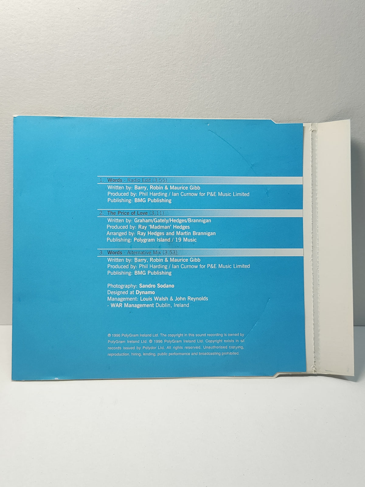 AMM25 BOYZONE WORDS THE PRICE OF LOVE 1996 IRELAND ENGLISH CD FCP260
