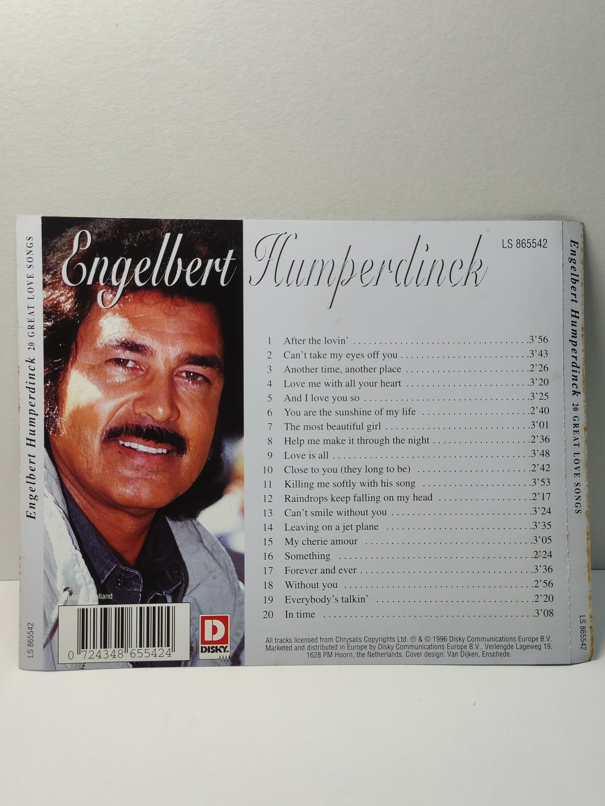 AMM25 ENGELBERT HUMPERDINCK 20 GREAT LOVE SONGS CAN’T TAKE MY EYES OFF YOU 1996 EUROPE ENGLISH CD FCP270