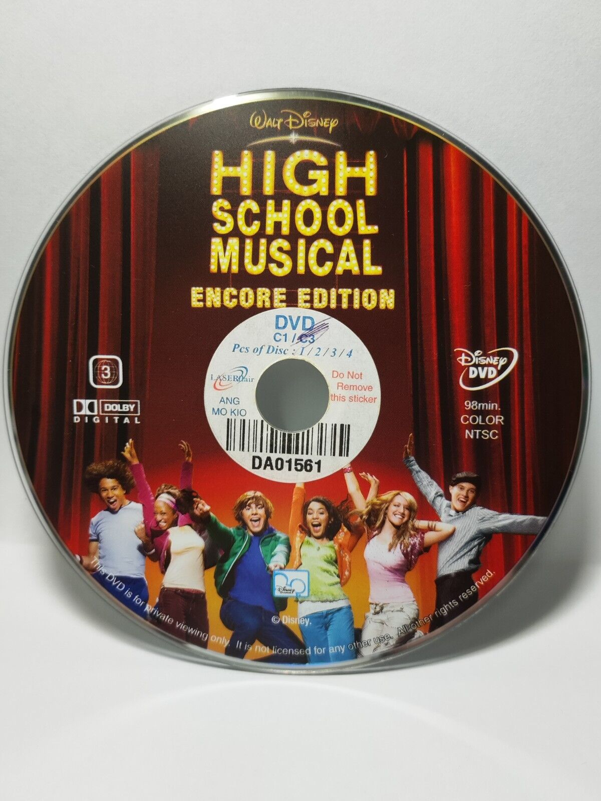High School Musical Encore Ed DVD Disc Only NO Case & Art Work Cover (SD002)