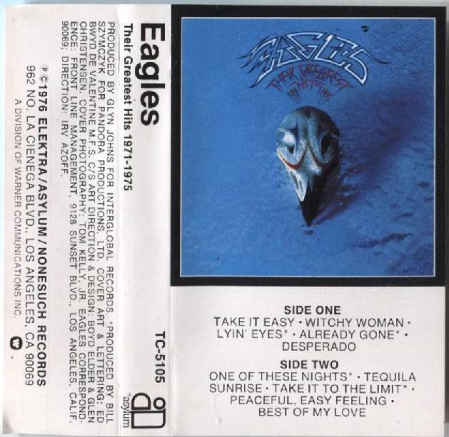 Eagles Greatest Hits 1971-1975 Elektra 1976 Rare USA Red Cassette 卡帶 磁帶 CS894