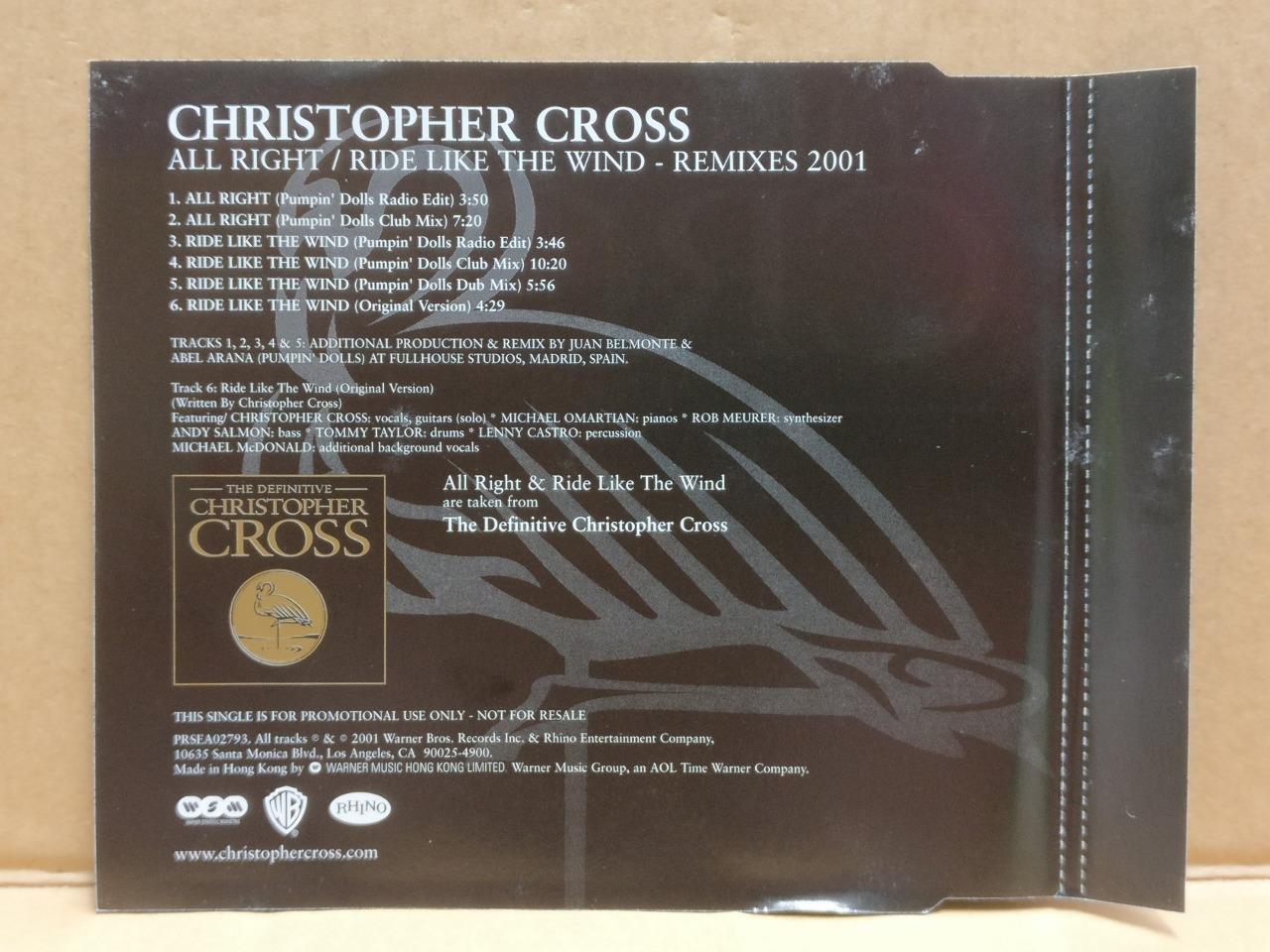 Christopher Cross Remixes 2001 Rare Hong Kong Promo Single English CD FCS9564