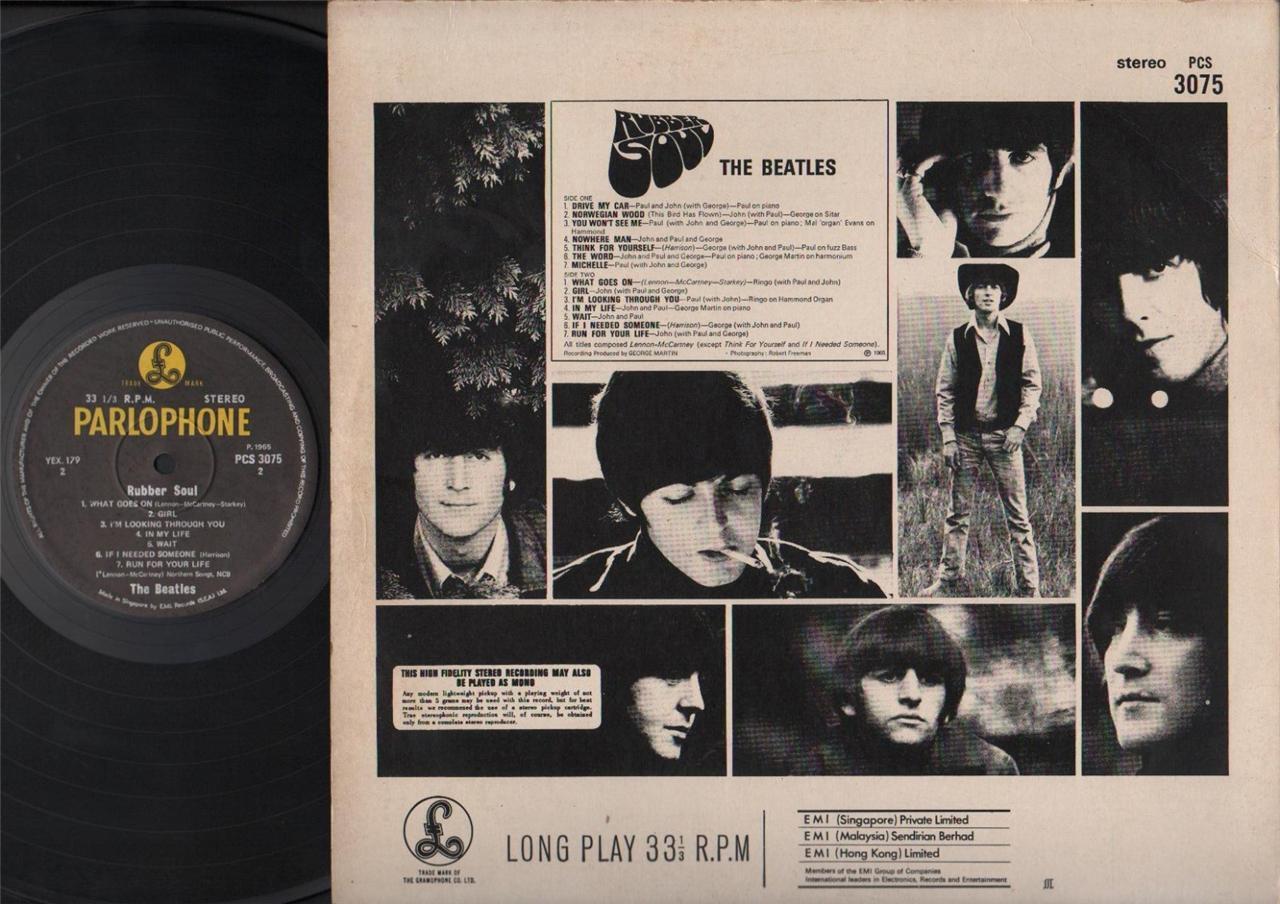 The Beatles John Lennon Rare Yellow Parlophone EMI Singapore LP 12" ELP1786