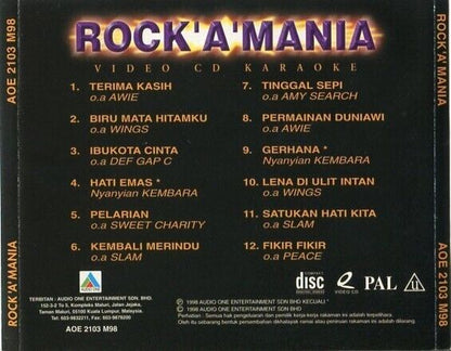 Malaysia Malay Rock 'A' Mania Karaoke Slam Peace Awie Wings 1998 VCD FCS1503