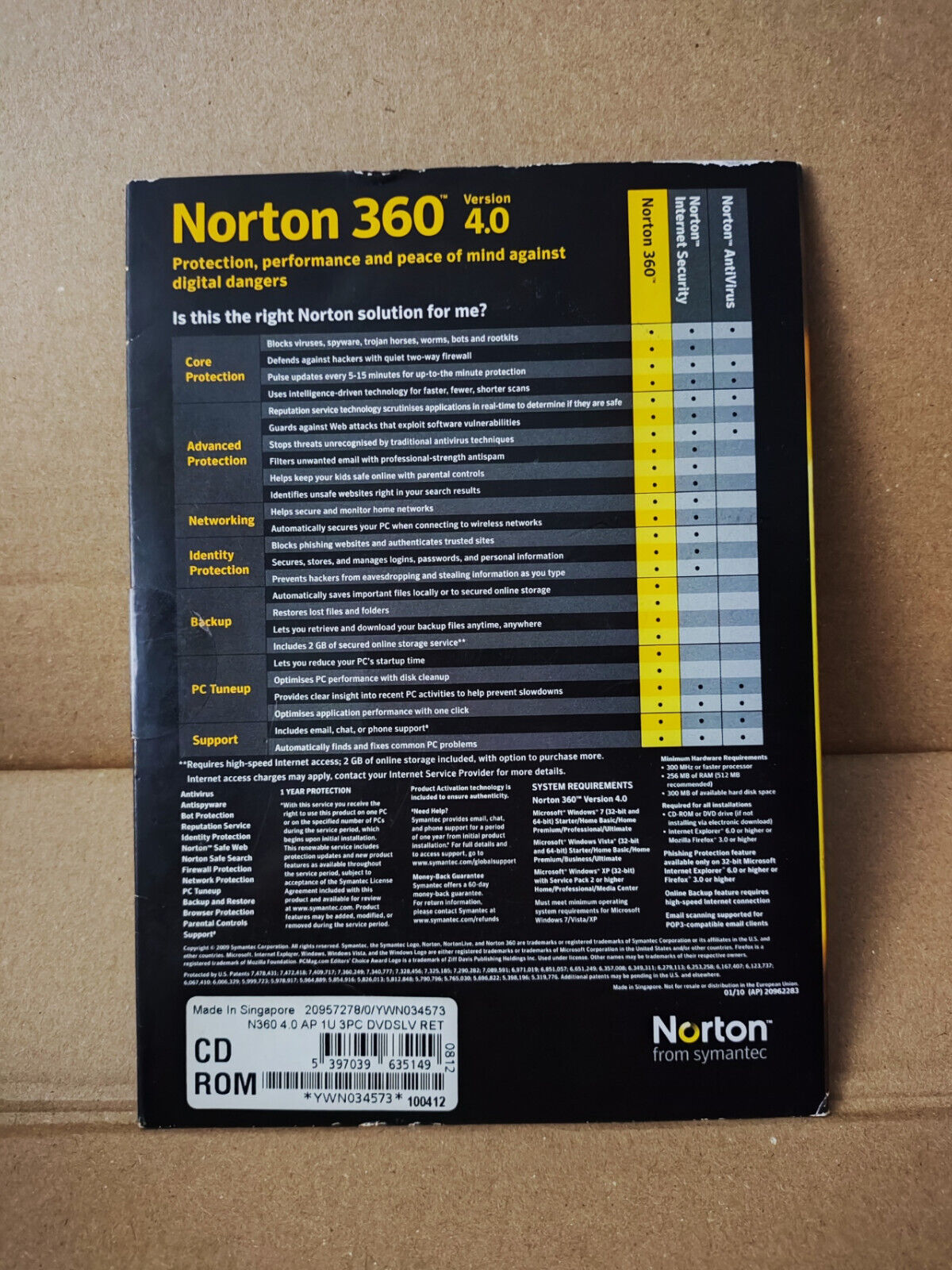 Norton 360 Version 4.0 (SW015)